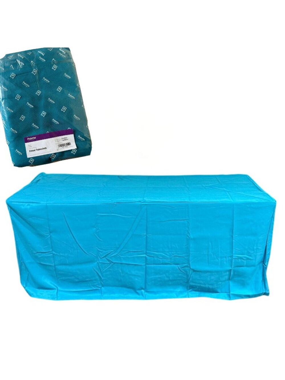 Fitted Cloth Tablecloth 6 Ft Floor Length Caribbean Blue Washable Used 1X